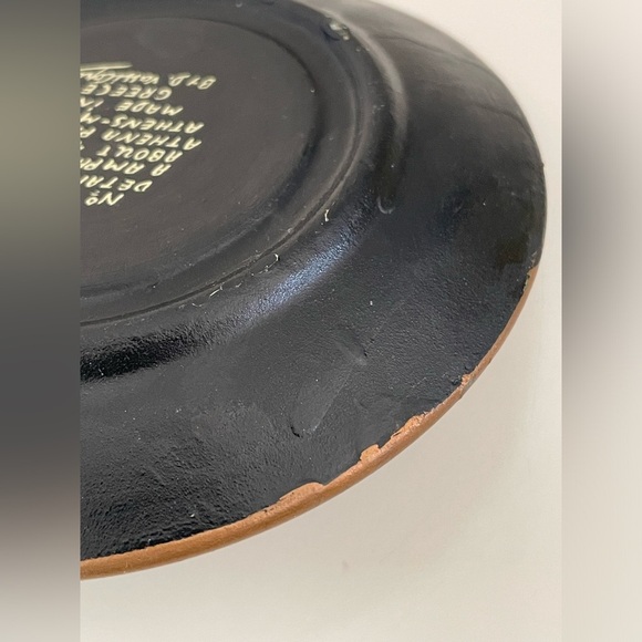 Vintage Black Miniature Greek Mythology Ceramic Collectible Plate Made in Greece - Picture 10 of 14